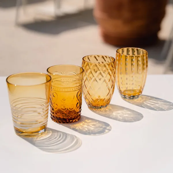Provenzale Amber-Colored Tumbler Set of 6 Glasses by Zafferano