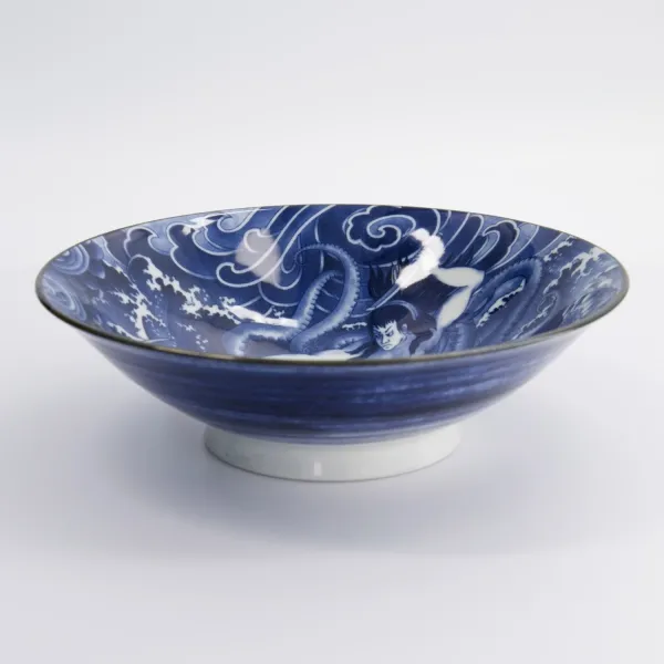 Yakuza Octopus Bowls in porcellana blu e bianca by Tokyo Studio