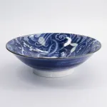 Yakuza Octopus Bowls in porcellana blu e bianca by Tokyo Studio