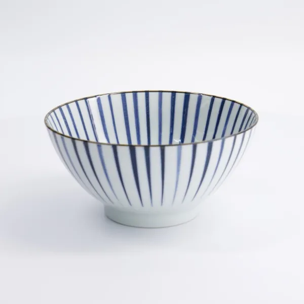 Natsu Tokusa Mixed Bowl 17.8x9.5cm 900ml set 3 ciotole in porcellana blu e bianca