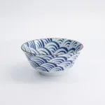 Natsu Nami Tayo Bowl 15.2x6.7cm 500ml set da 6 ciotole in porcellana blu bianca