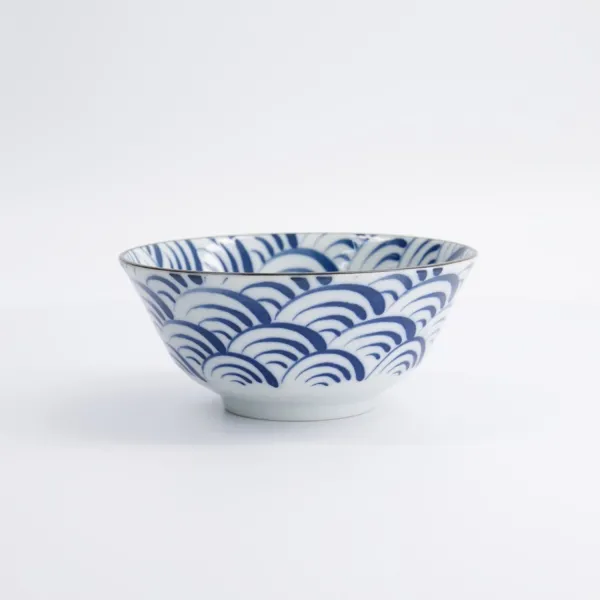 Natsu Nami Tayo Bowl 15.2x6.7cm 500ml set da 6 ciotole in porcellana blu bianca
