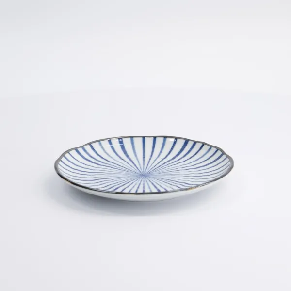 Natsu Tokusa Plate 16.5x2cm, set of 12 blue and white porcelain plates