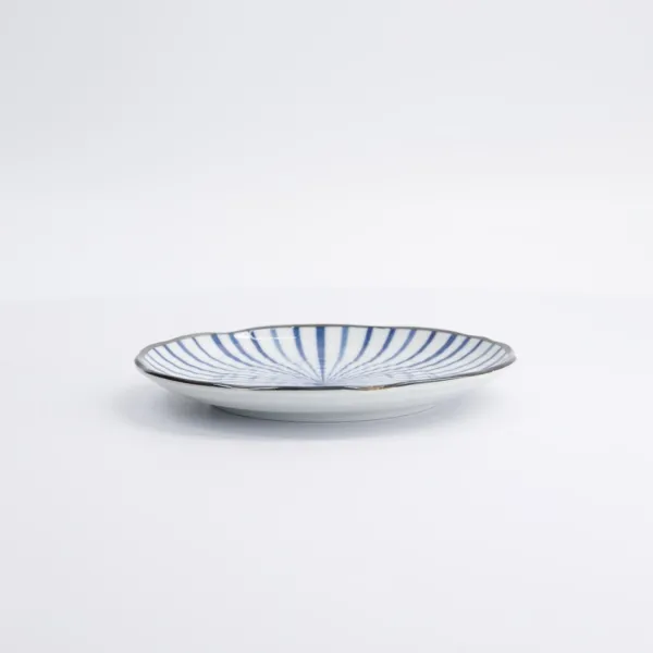 Natsu Tokusa Plate 16.5x2cm, set of 12 blue and white porcelain plates