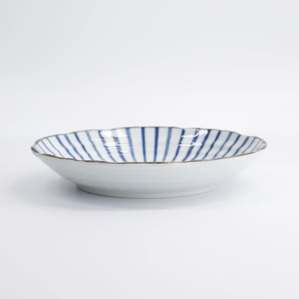 Natsu Tokusa Plate 22x4cm set of 6 round blue and white porcelain plates