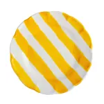 Set of 6 29cm Yellow Striped Ceramic Dinner Plates "DolceVita Nastro" by Arcucci