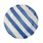 Set of 6 29cm Blue-Striped Ceramic Dinner Plates "DolceVita Nastro" by Arcucci