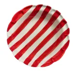 Set of 6 24cm Red-Striped Ceramic Soup Plates "DolceVita Nastro" by Arcucci