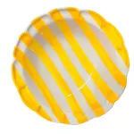 Set of 6 24cm Yellow Striped Ceramic Soup Plates, DolceVita Nastro by Arcucci