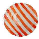 Set 6 Piatti fondi ceramica a strisce arancio 24cm DolceVita Nastro by Arcucci