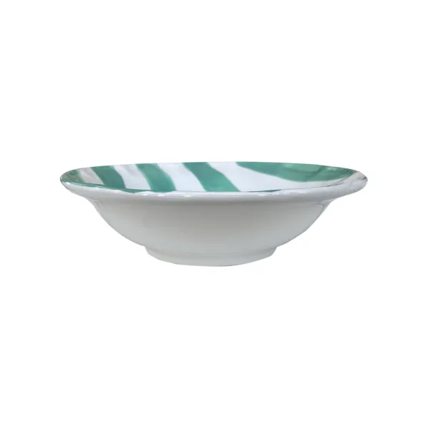Set 6 Piatti fondi ceramica a strisce verde tiffany 24cm DolceVita Nastro by Arcucci
