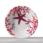 Set of 6 19cm deep melamine plates in Red Coral by Mario Luca Giusti