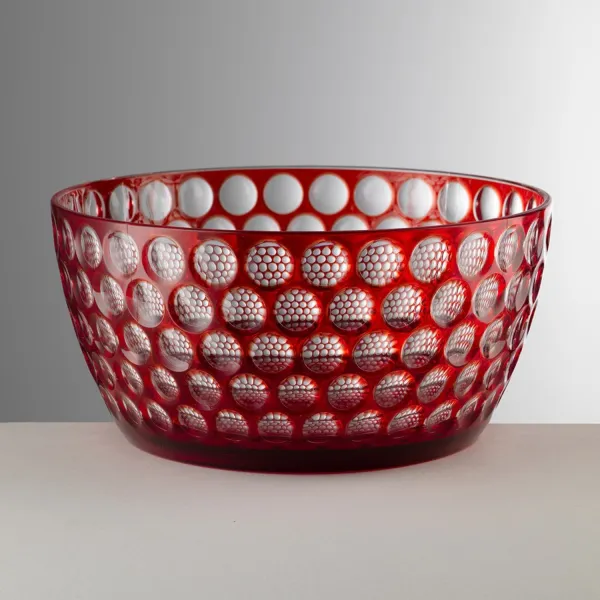 25.5cm red acrylic salad bowl, ‘Lente’, by Mario Luca Giusti