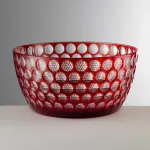 25.5cm red acrylic salad bowl, ‘Lente’, by Mario Luca Giusti