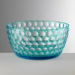25.5cm turquoise acrylic salad bowl, ‘Lente’, by Mario Luca Giusti