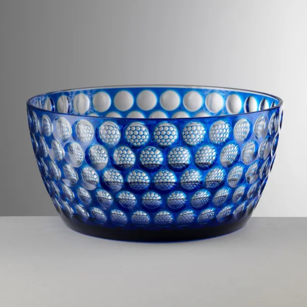 25.5cm blue acrylic salad bowl ‘Lente’ by Mario Luca Giusti