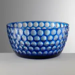25.5cm blue acrylic salad bowl ‘Lente’ by Mario Luca Giusti