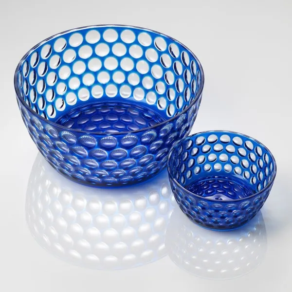 25.5cm blue acrylic salad bowl ‘Lente’ by Mario Luca Giusti