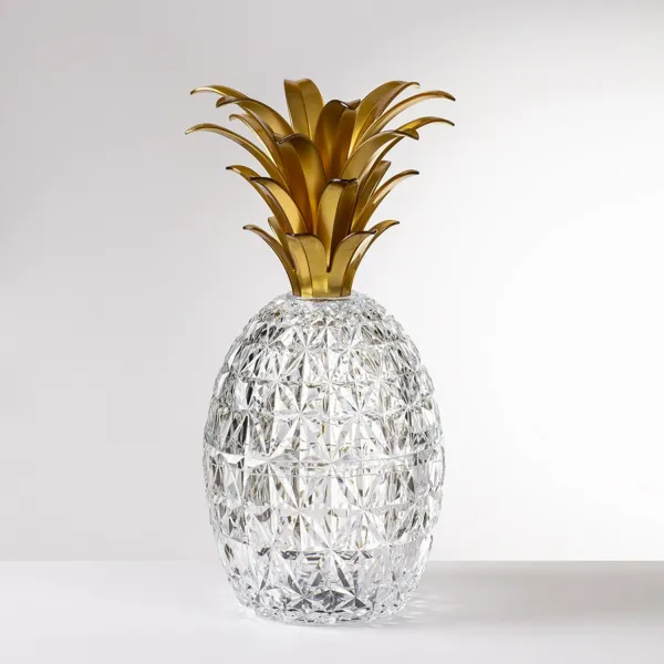Melissa transparent pineapple-shaped ice cube tray with gold leaf by Mario Luca Giusti