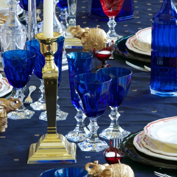 Set of 6 blue acrylic water glasses, ‘Dolce Vita’ by Mario Luca Giusti
