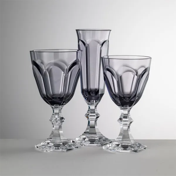Set of 6 grey acrylic water glasses, ‘Dolce Vita’ by Mario Luca Giusti