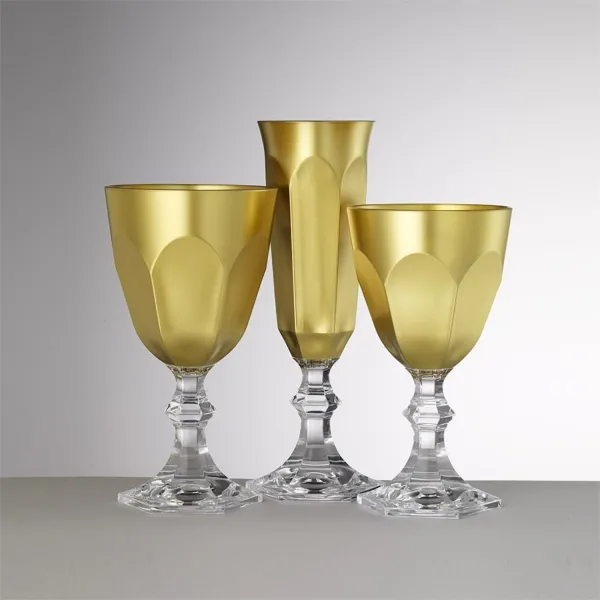 Set of 6 gold acrylic water glasses, ‘Dolce Vita’ by Mario Luca Giusti
