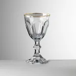 Set of 6 clear acrylic water glasses with gold trim, ‘Dolce Vita’ by Mario Luca Giusti