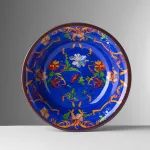 Set of 6 patterned 19cm melamine soup plates in ‘Pancale Blu’ by Mario Luca Giusti