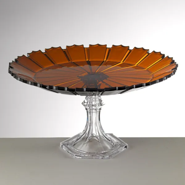 Transparent and amber-coloured acrylic cake stand ‘Ninfea’ by Mario Luca Giusti