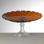 Transparent and amber-coloured acrylic cake stand ‘Ninfea’ by Mario Luca Giusti