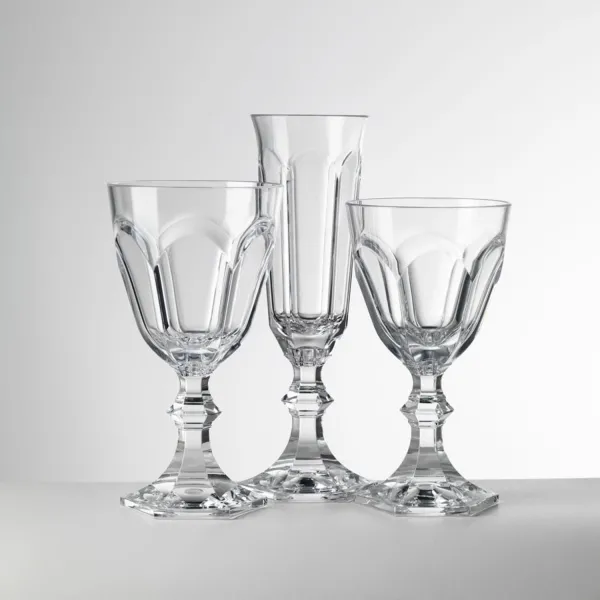 Set of 6 clear acrylic wine glasses, ‘Dolce Vita’ by Mario Luca Giusti