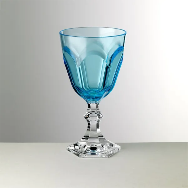Set of 6 turquoise acrylic wine glasses, ‘Dolce Vita’ by Mario Luca Giusti