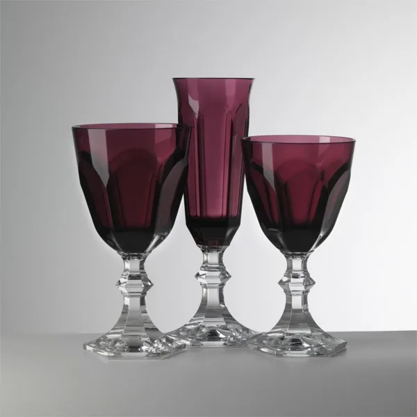 Set of 6 ruby-coloured acrylic wine glasses, ‘Dolce Vita’ by Mario Luca Giusti