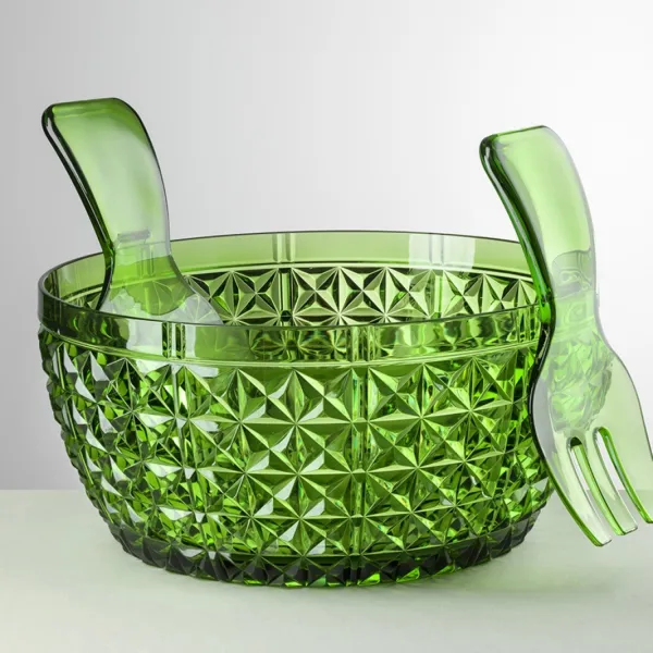 25.5cm green acrylic salad bowl, ‘Churchill’ by Mario Luca Giusti