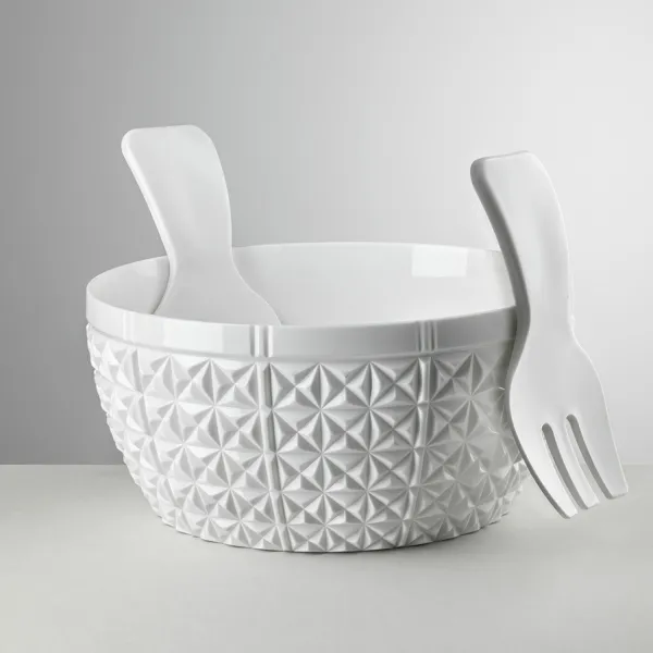 25.5cm white enamelled acrylic salad bowl, ‘Churchill’ by Mario Luca Giusti