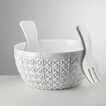 25.5cm white enamelled acrylic salad bowl, ‘Churchill’ by Mario Luca Giusti