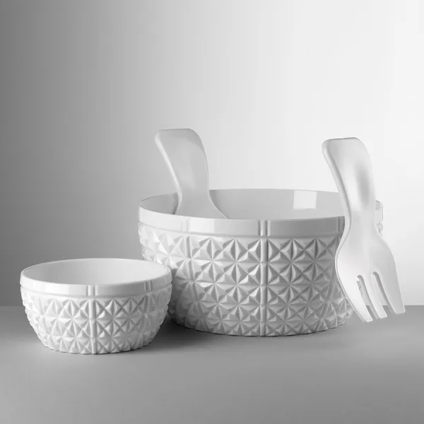 25.5cm white enamelled acrylic salad bowl, ‘Churchill’ by Mario Luca Giusti