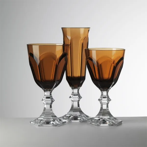 Set of 6 amber-coloured acrylic wine glasses, ‘Dolce Vita’ by Mario Luca Giusti