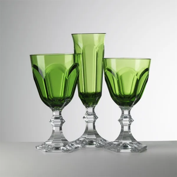 Set of 6 green acrylic wine glasses, ‘Dolce Vita’ by Mario Luca Giusti