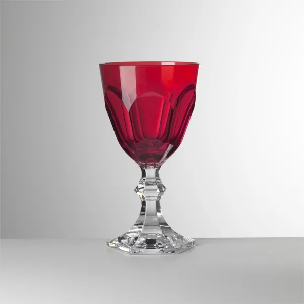 Set of 6 Dolce Vita acrylic red wine glasses by Mario Luca Giusti