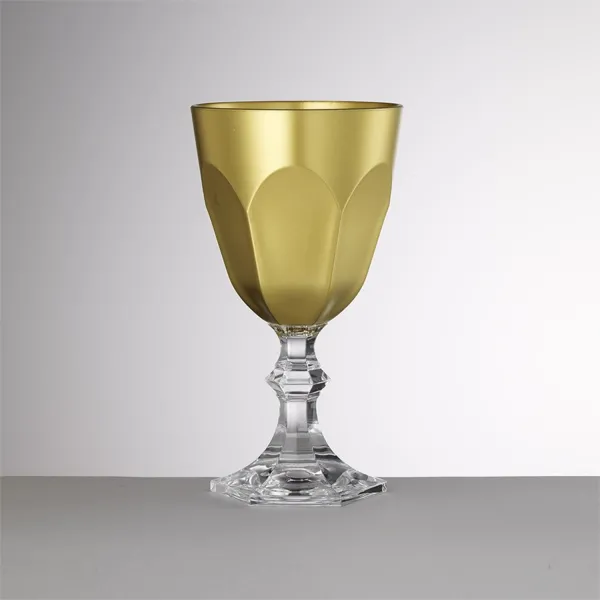 Set of 6 gold-coloured acrylic wine glasses, ‘Dolce Vita’ by Mario Luca Giusti