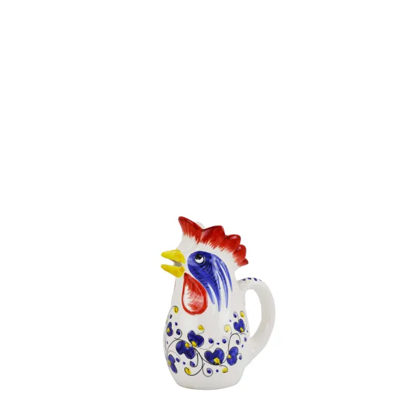 Caraffa in ceramica da 0.25 lt Galletto decori blu by Arcucci