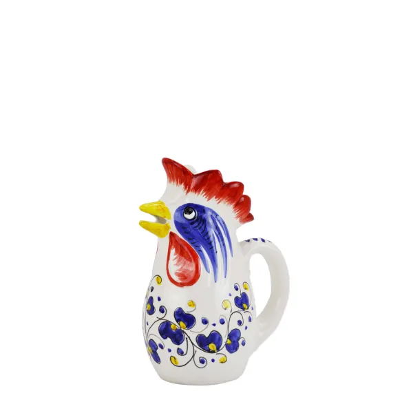 Caraffa in ceramica da 0.5 lt Galletto decori blu by Arcucci