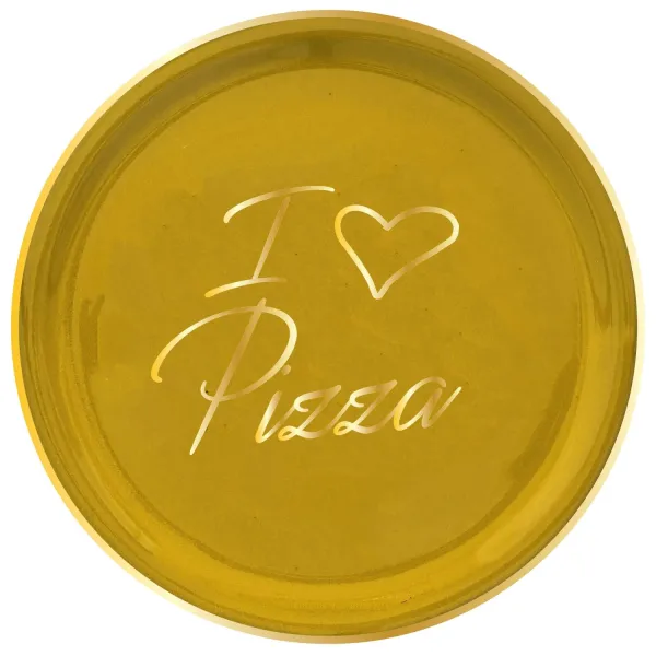 Set 2 Piatti pizza gialli 32cm I ❤ pizza oro by Arcucci