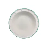 White ceramic salad bowl with Tiffany green trim, 33 cm, DolceVita Filo by Arcucci