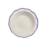 Insalatiera bianca in ceramica profilo blu 33cm DolceVita Filo by Arcucci