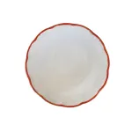 Insalatiera bianca in ceramica profilo arancio 33cm DolceVita Filo by Arcucci