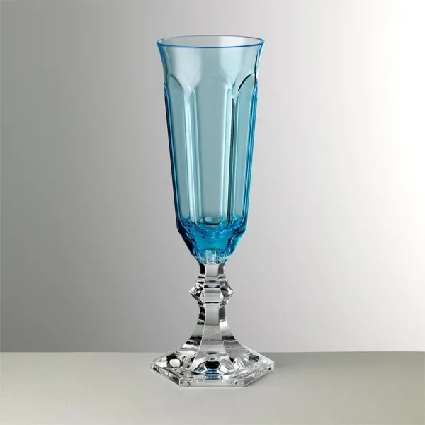 Set 6 flute champagne turchesi in acrilico Dolce Vita by Mario Luca Giusti