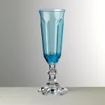 Set of 6 turquoise acrylic champagne flutes, ‘Dolce Vita’ by Mario Luca Giusti