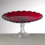 Transparent red acrylic cake stand ‘Ninfea’ by Mario Luca Giusti